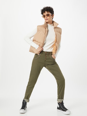 PULZ Jeans Slim fit Pants 'MELINA' in Green