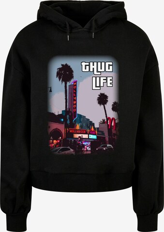 Merchcode Sweatshirt 'Grand Thug Life' in Zwart: voorkant