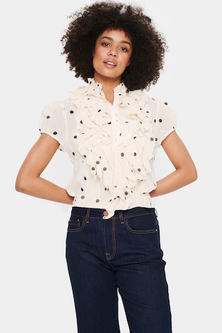 SAINT TROPEZ Blouse in Beige: voorkant