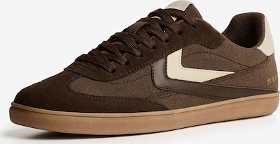 Bershka Matalavartiset tennarit värissä ecru / suklaa / umbra, Tuotenäkymä