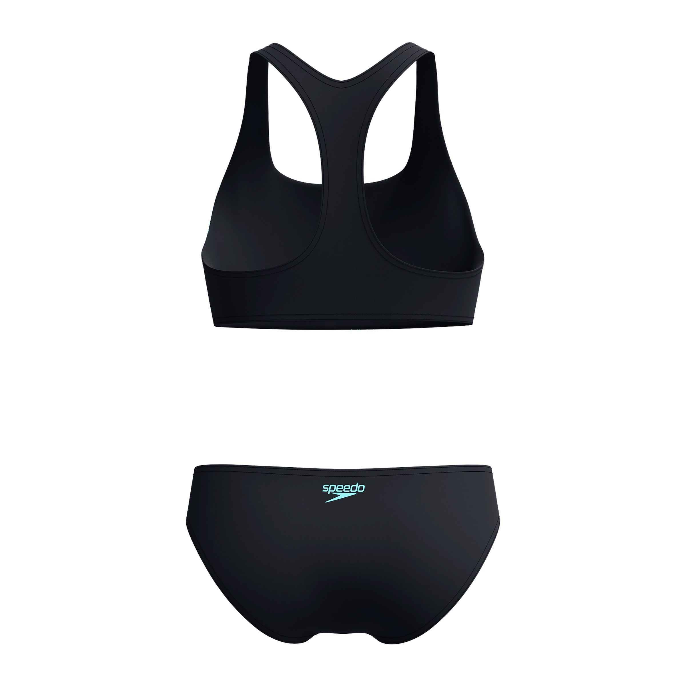 SPEEDO Bustier Sportbikini in Schwarz