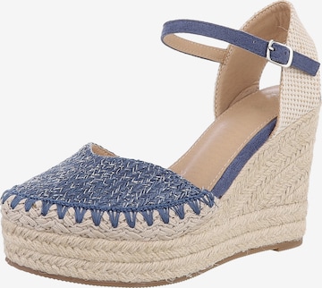 Ital-Design Sandalette in Blau: Vorderseite