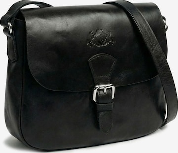 SID & VAIN Shoulder Bag 'Umhängetasche YALE echt Leder' in Black: front