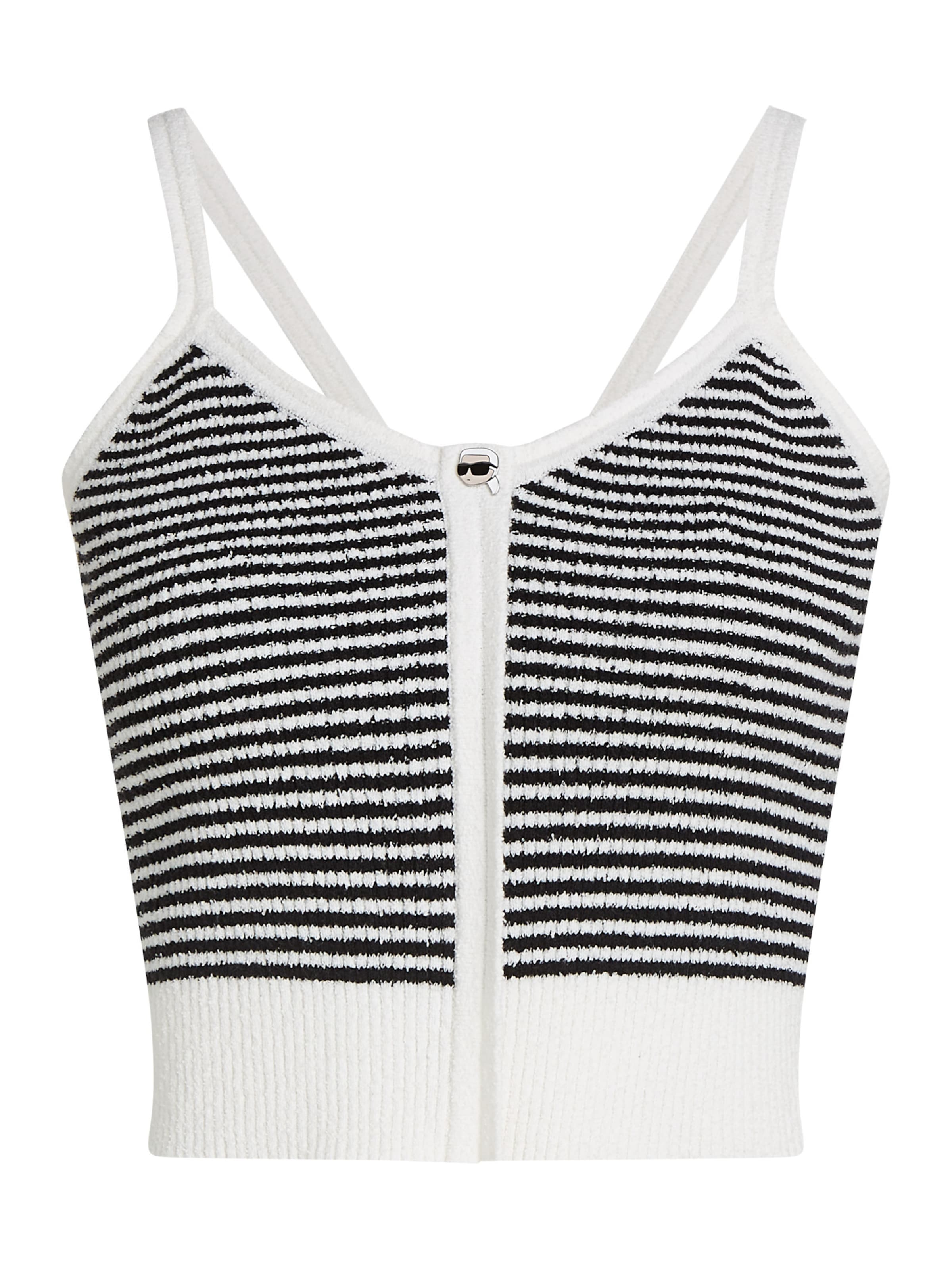 Karl Lagerfeld - Top de punto en negro: frente