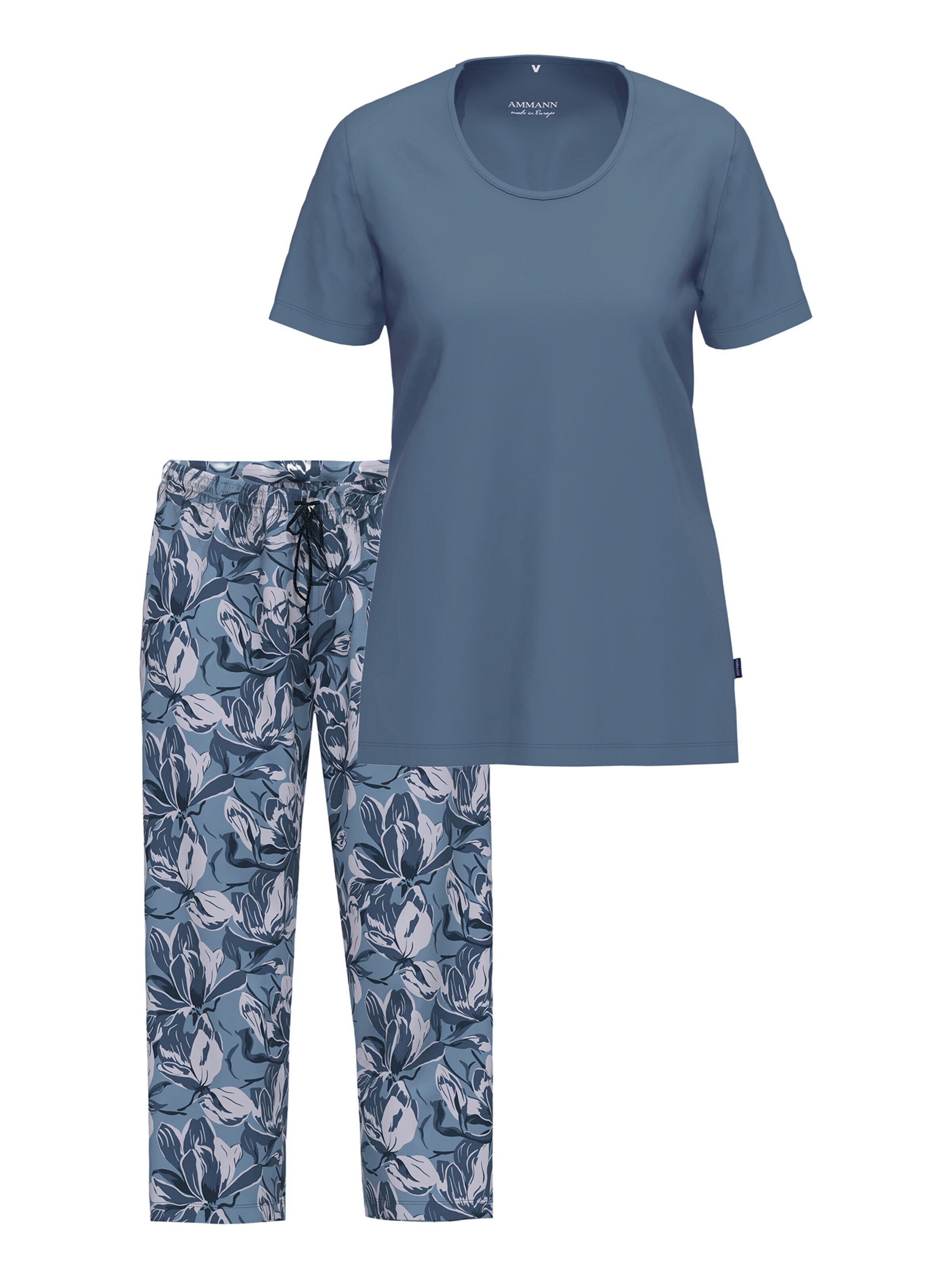Ammann Pyjama 'Night & Home' in Blauw: voorkant