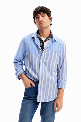 Desigual Regular fit Button Up Shirt in Blue: front