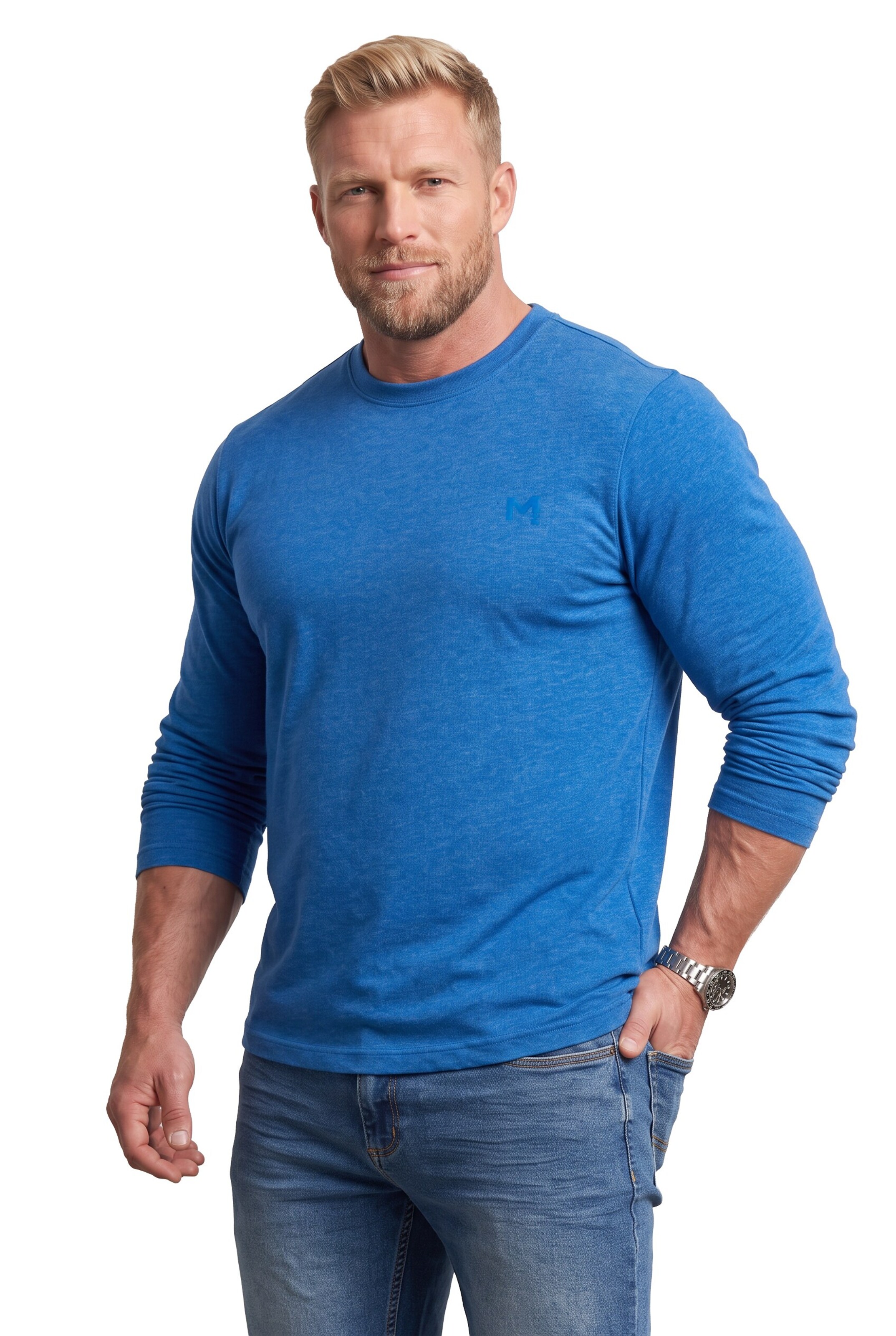 Men Plus Shirt in Blue: front