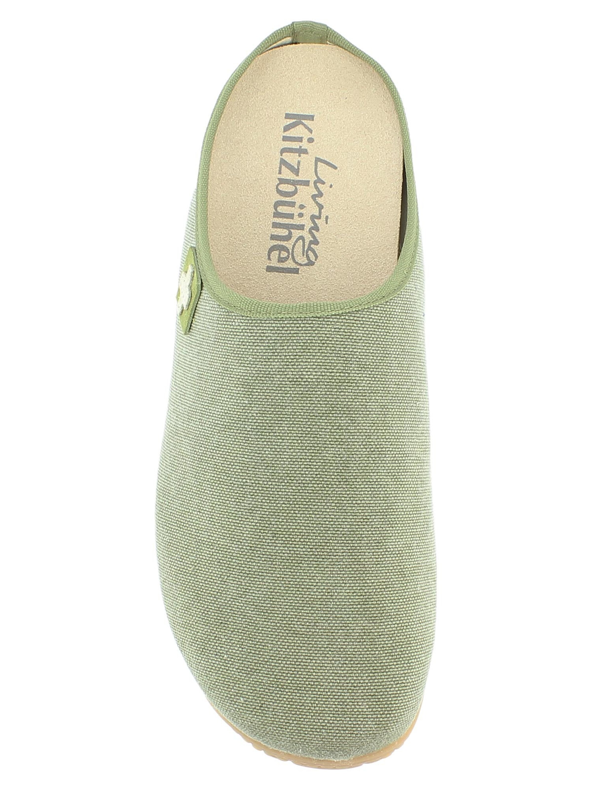 Living Kitzbühel Slippers 'Cotton - Schweizer Kreuz' in Green