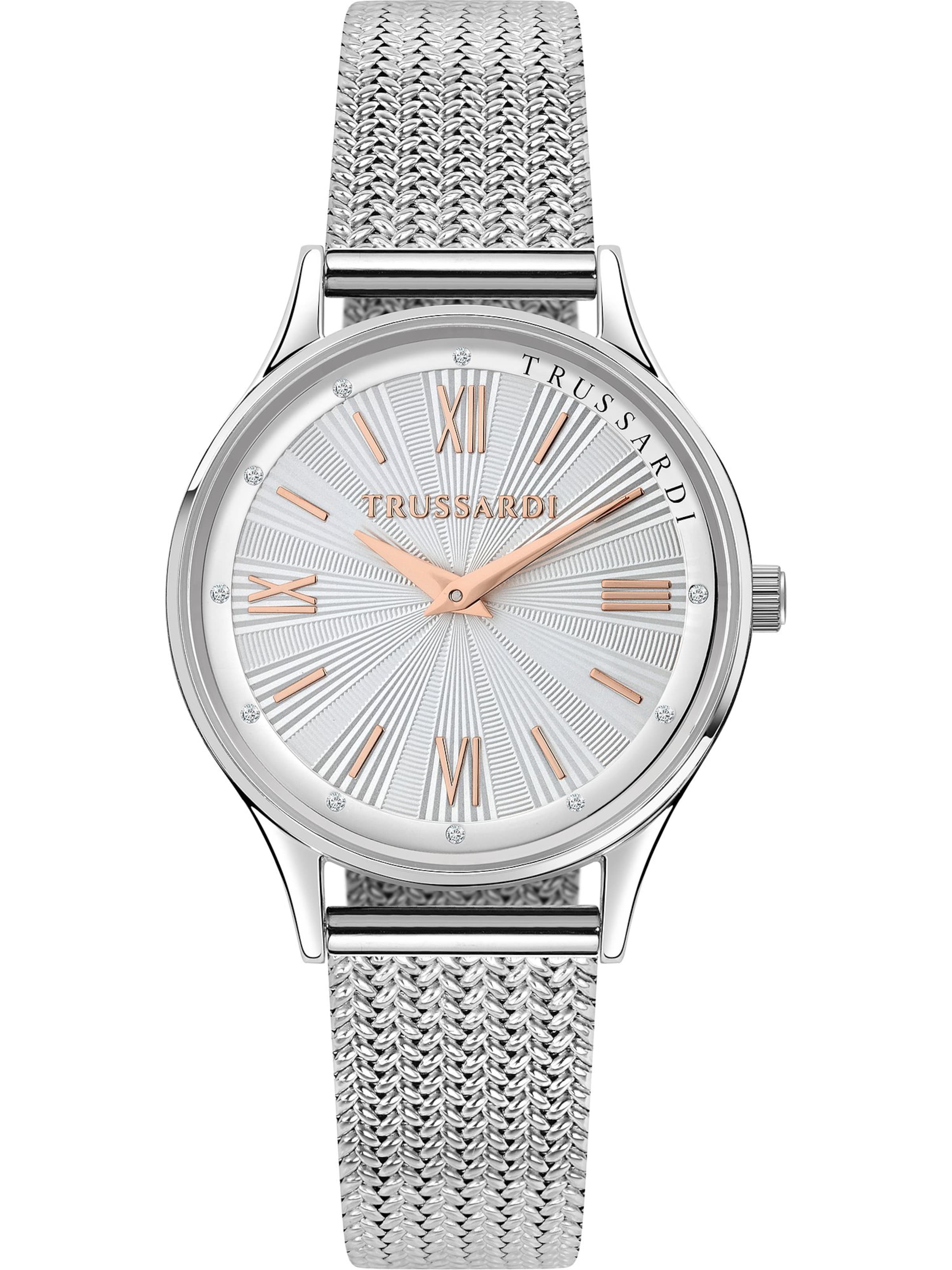 Trussardi Analog Watch in Silver: front
