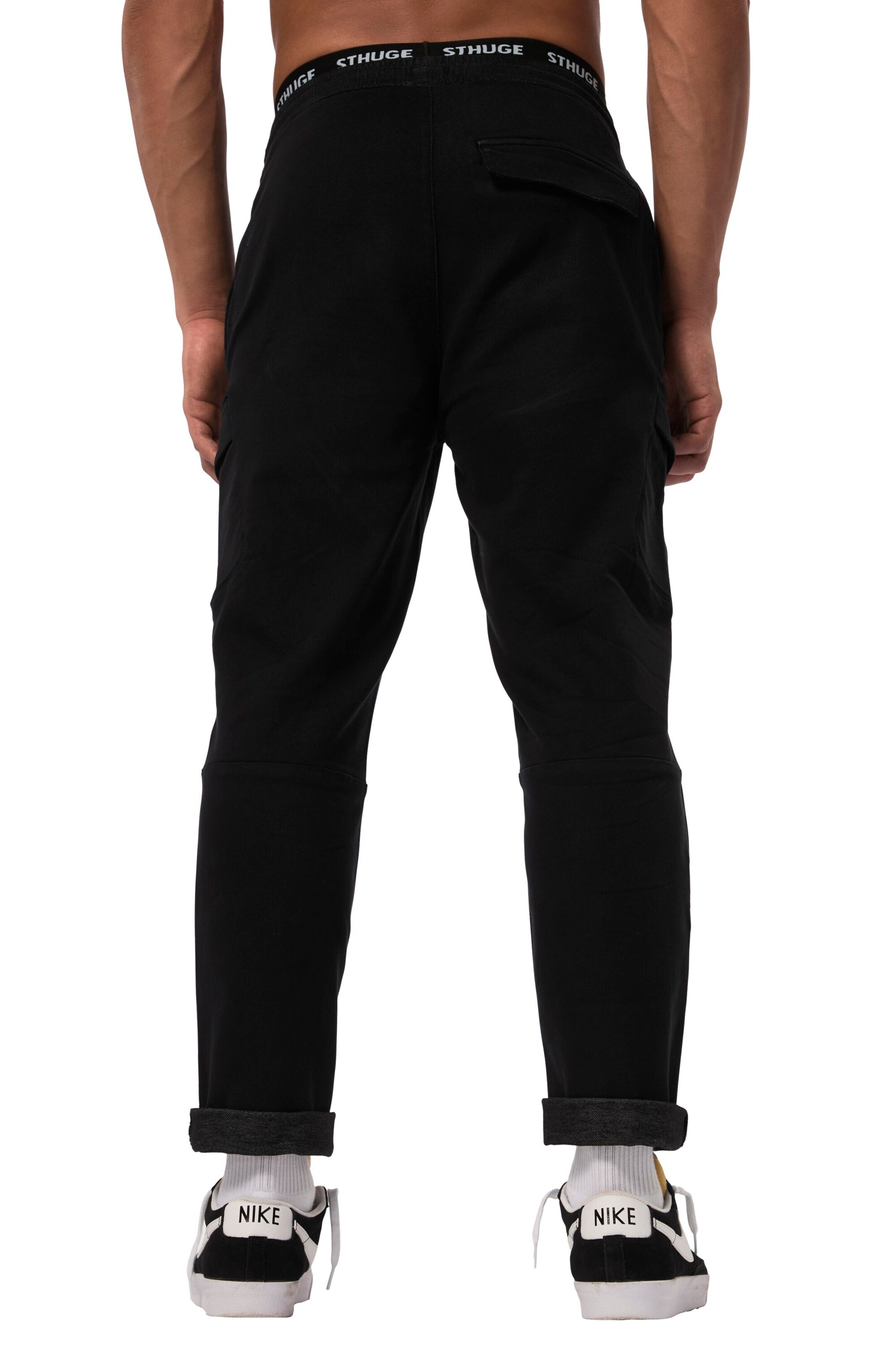 STHUGE Regular Broek in Zwart