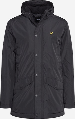 Lyle & Scott Regular fit Winterparka in Zwart: voorkant