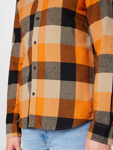 Only & Sons Slim fit Button Up Shirt 'GUDMUND' in Orange