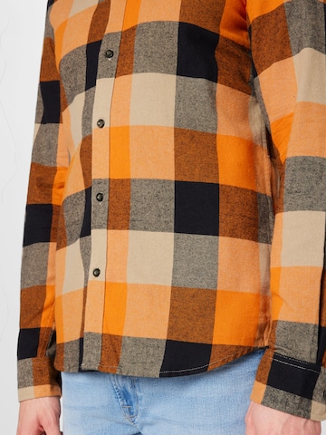 Only & Sons Slim fit Button Up Shirt 'GUDMUND' in Orange