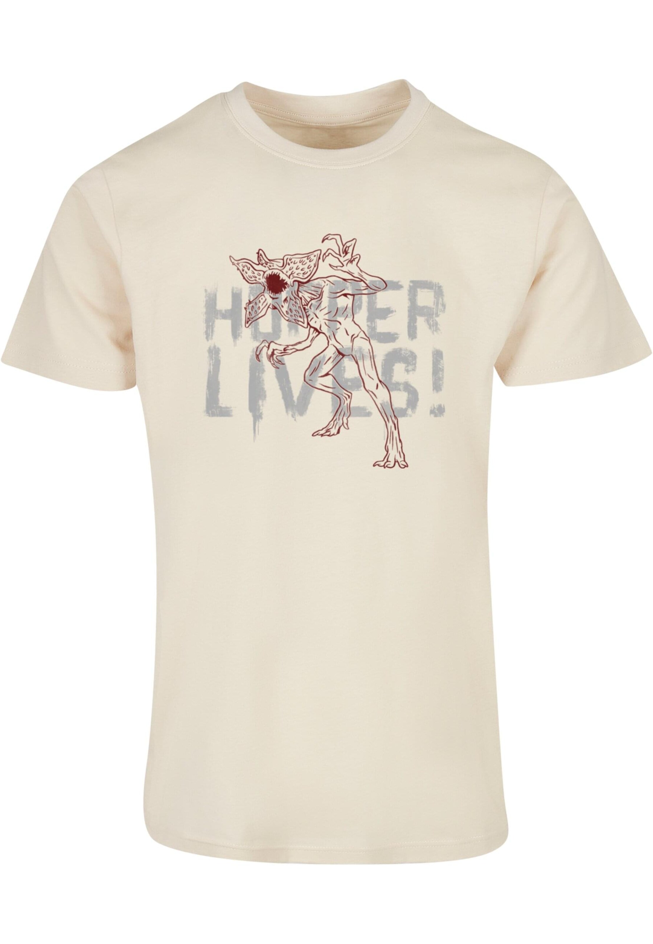 ABSOLUTE CULT T-Shirt 'Stranger Things - Hoppers Live' in Beige: Vorderseite