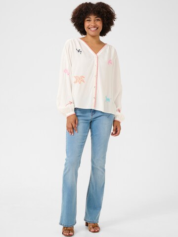 Chemisier 'Sivah' Cream en blanc