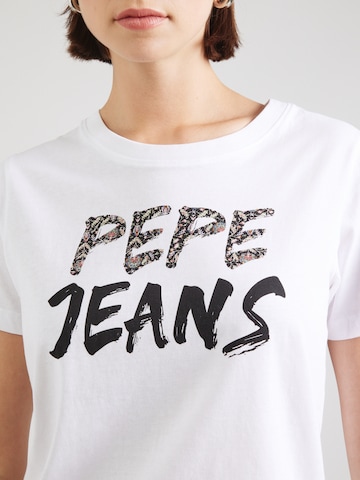 Pepe Jeans Tričko 'FLORAL II' - Biela