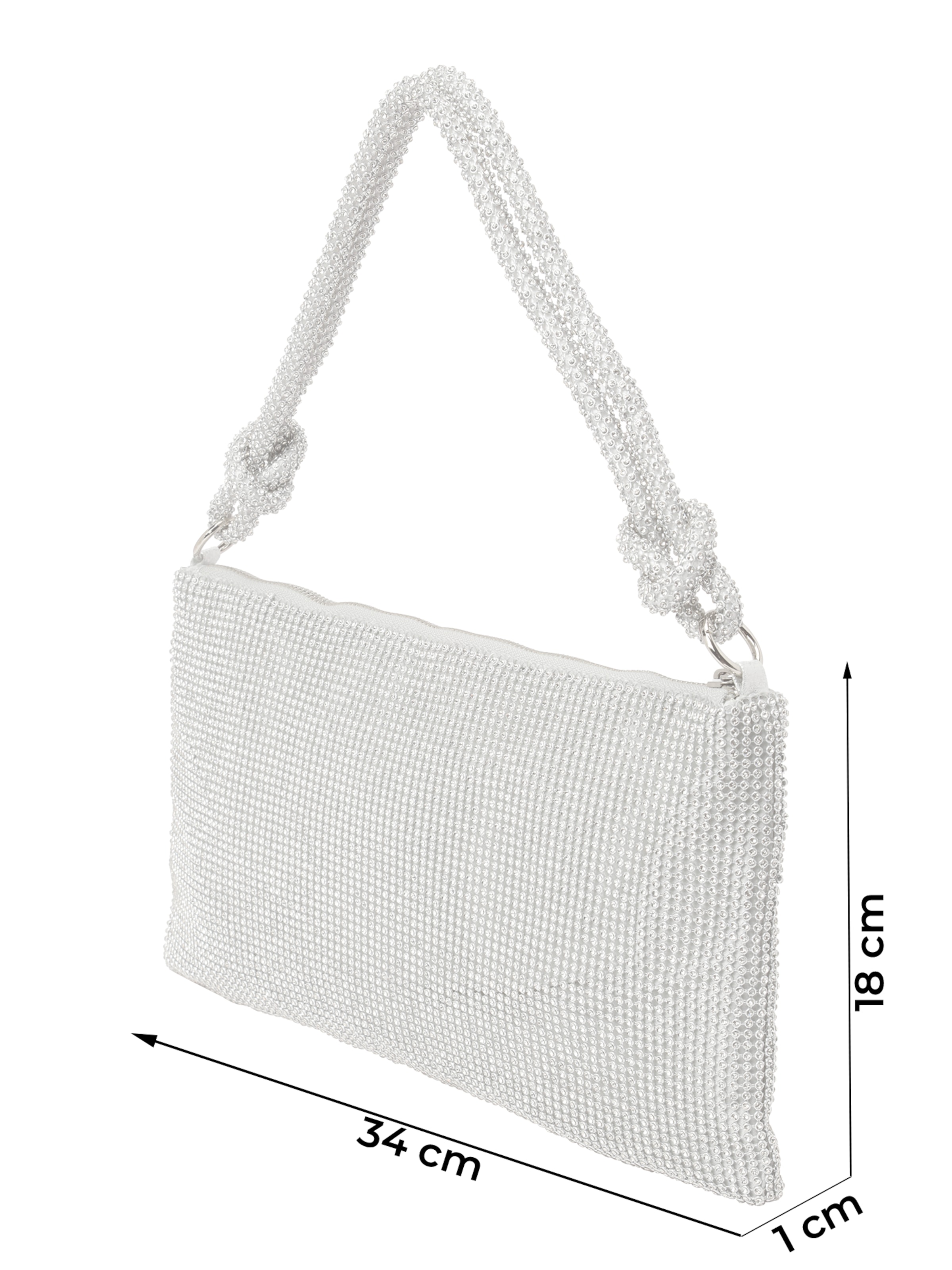 Geantă de umăr 'Crystal Vibes' de la SUI AVA pe argintiu