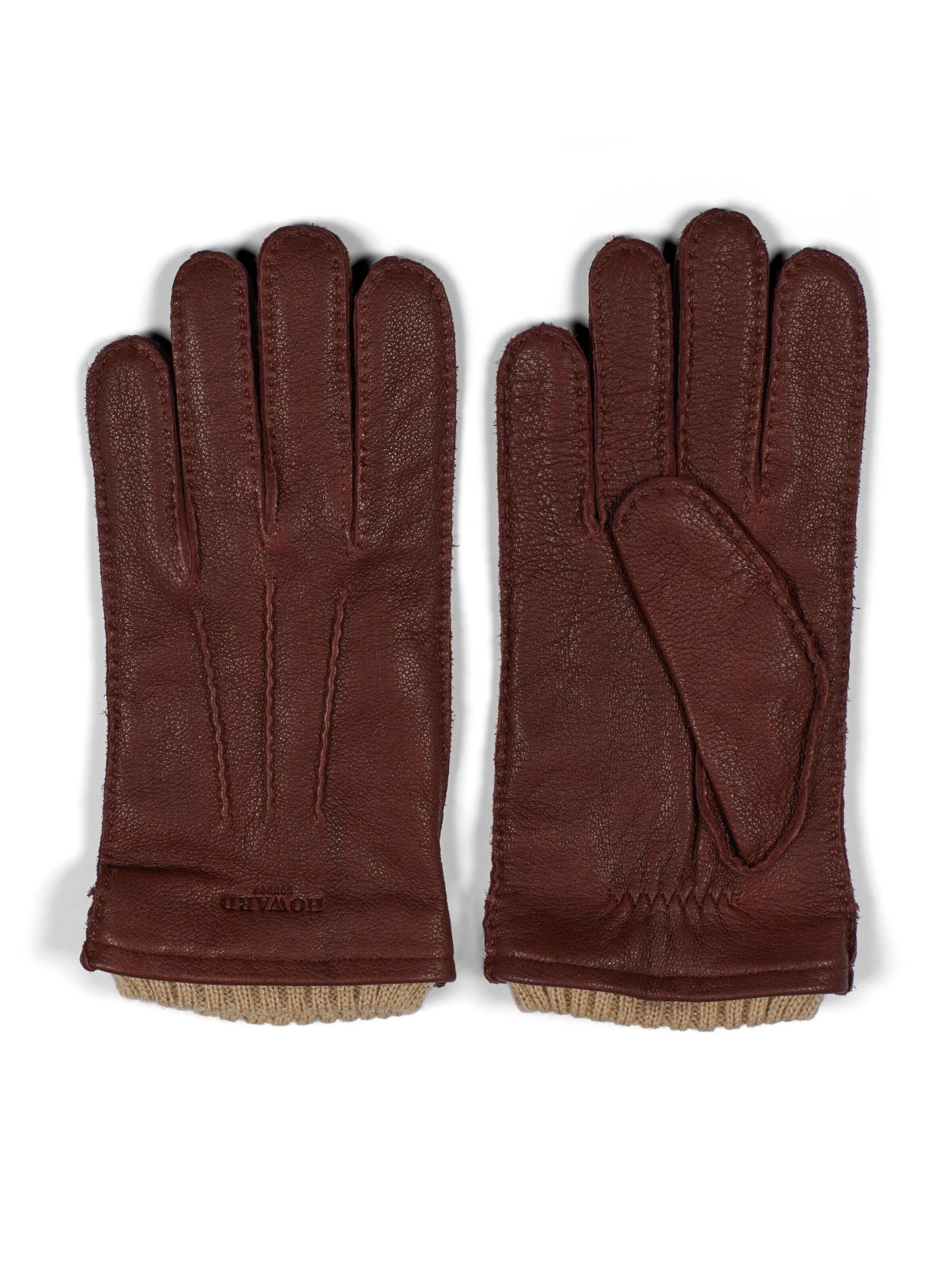 Howard London Guantes con dedos 'Leather Gloves Mateo Brown' en L en marrón, Vista del producto
