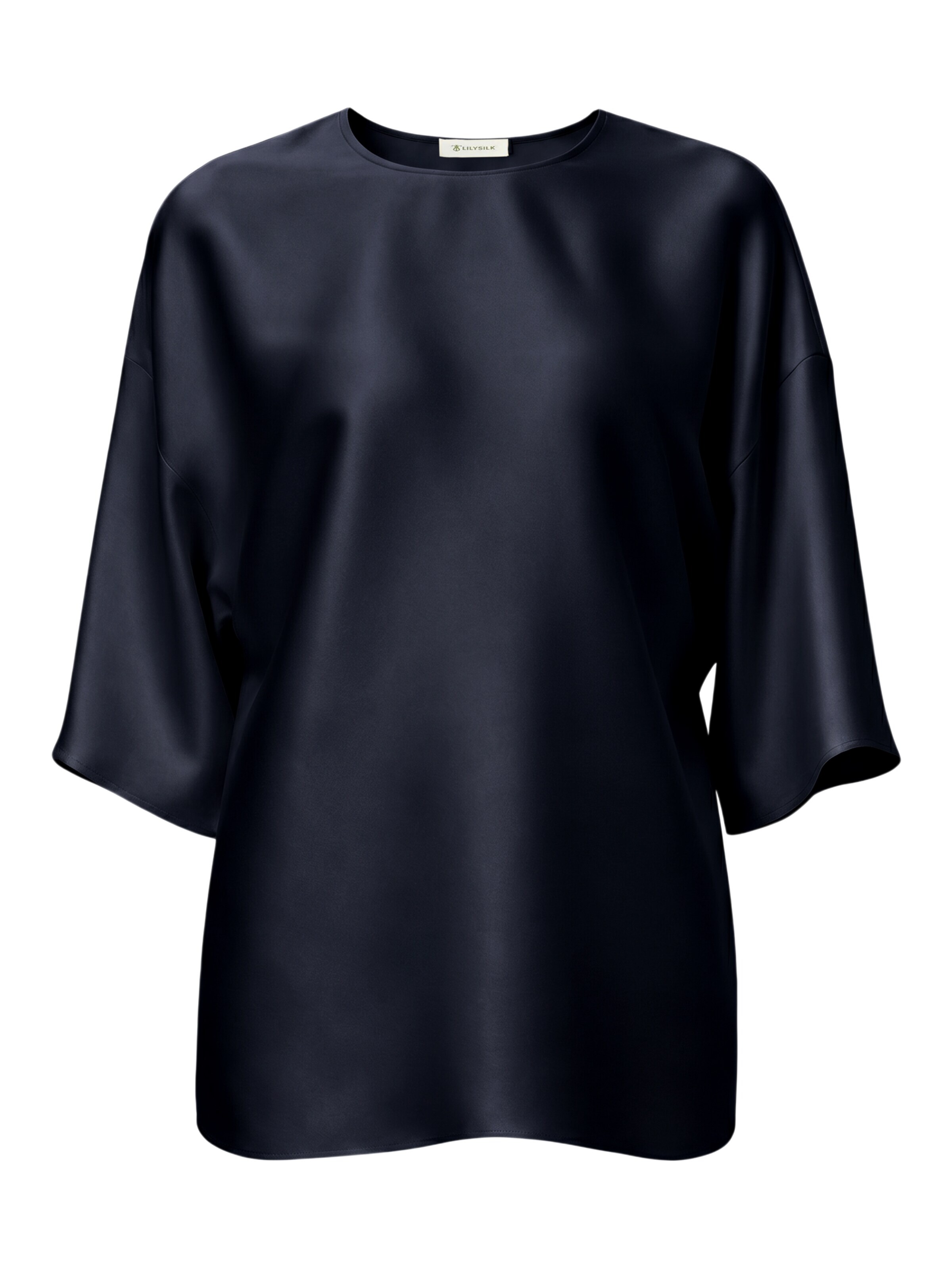 Lilysilk Bluse 'LILYSILK Lässige Rundhals Seide Bluse'‌‌‌‌‌‌‌‌‌ in Blau: Vorderseite