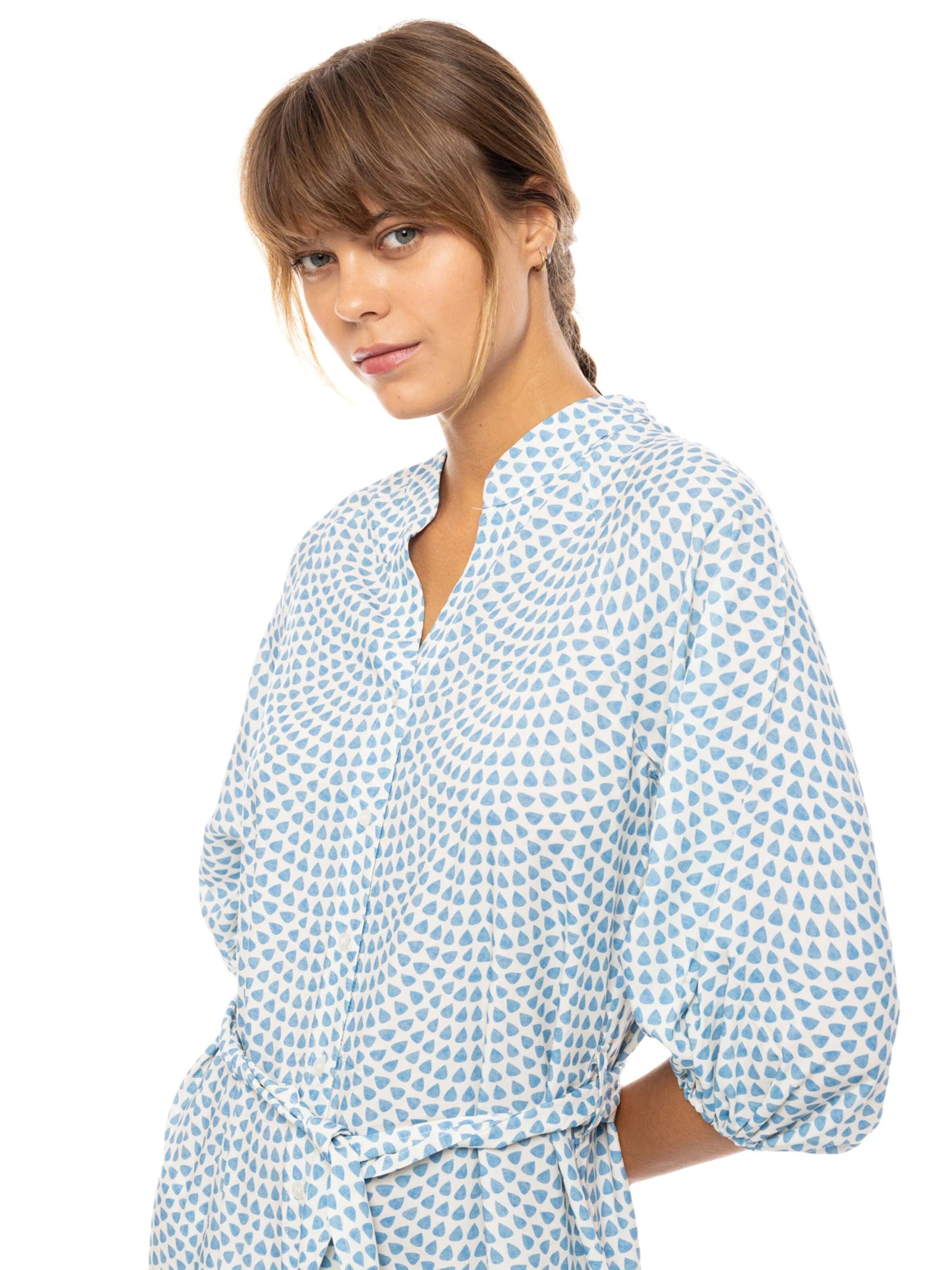 Pink Label Letní šaty 'BEACHWEAR LONG VISTA BLUE & CREAM' – modrá