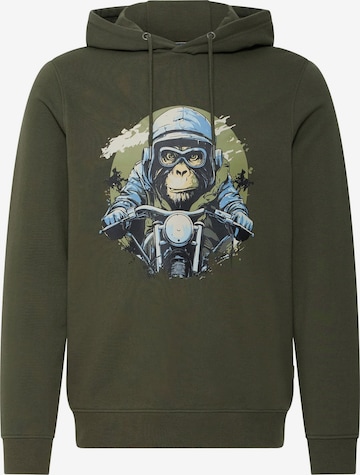 BLEND Hoodie ' BHRona Animal print ' in Grün: Vorderseite