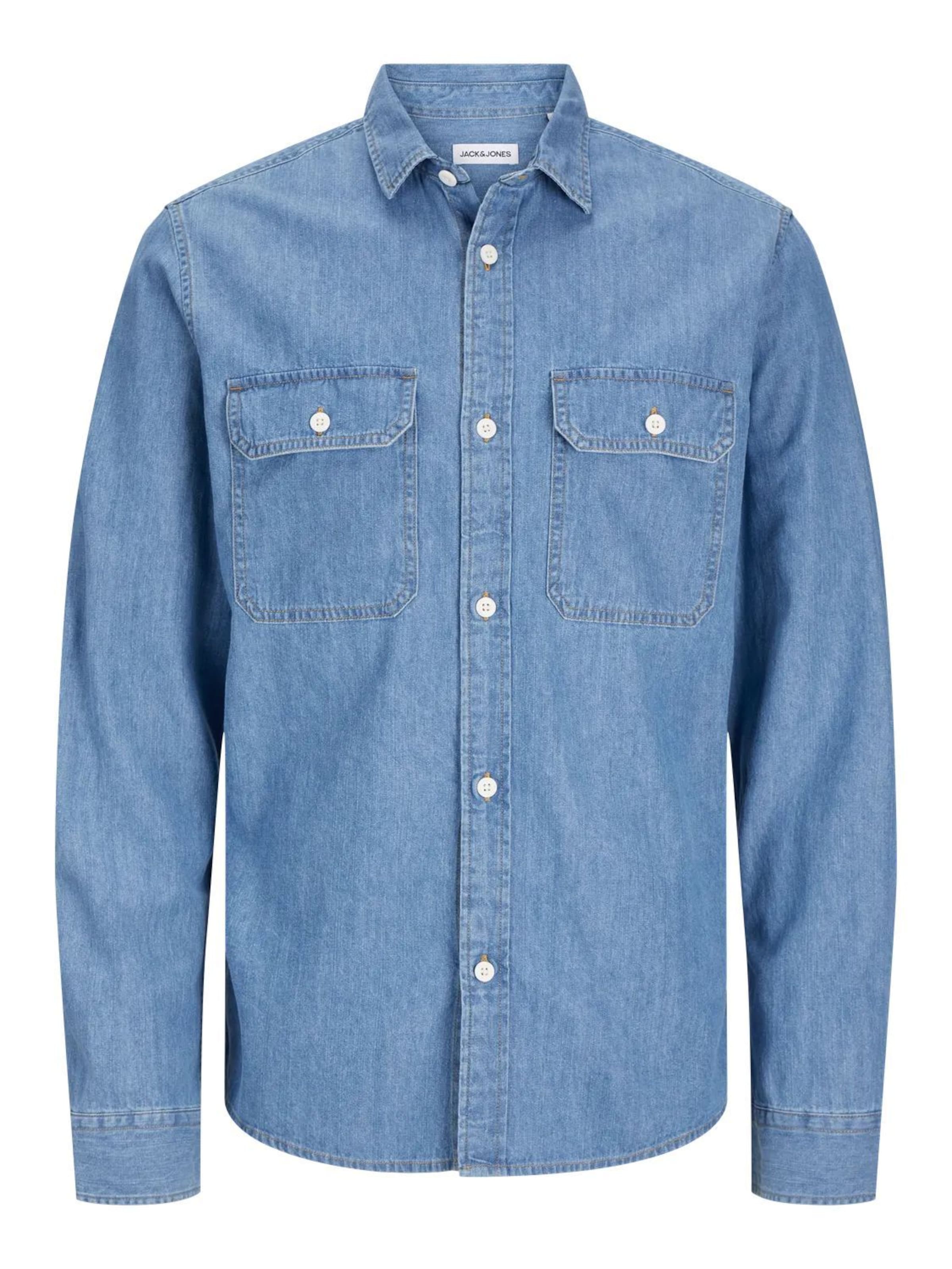 Jacks & Jones Regular Fit Hemd‌‌‌‌‌‌‌‌‌‌ in Blau: Vorderseite
