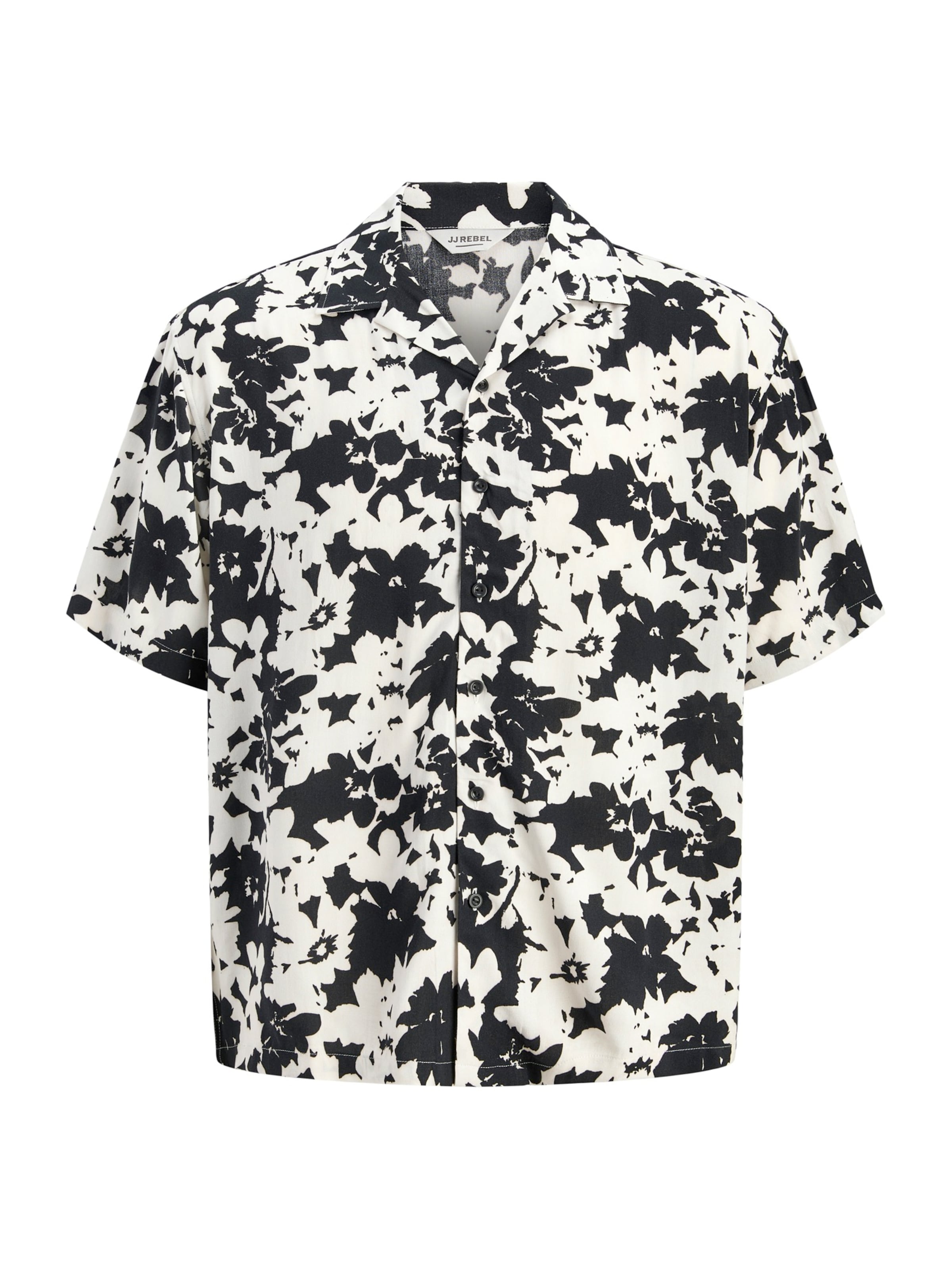 JJ Rebel Comfort fit Button Up Shirt 'JREBBLOSSOM' in Black: front