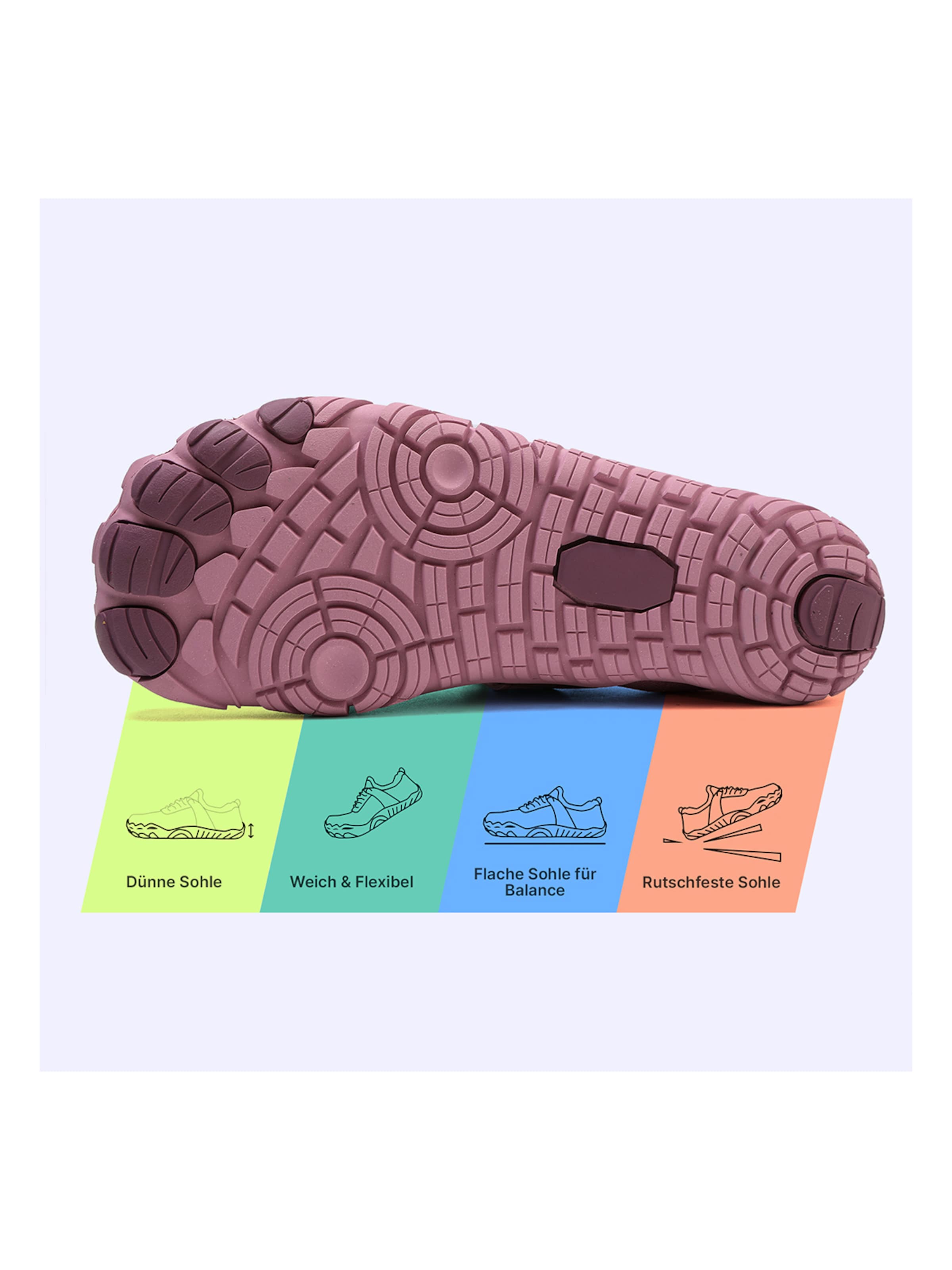 DOTALES Sneaker low 'DOTALES - AirStep Barfußschuhe'‌‌‌‌‌‌‌‌‌ in Pink