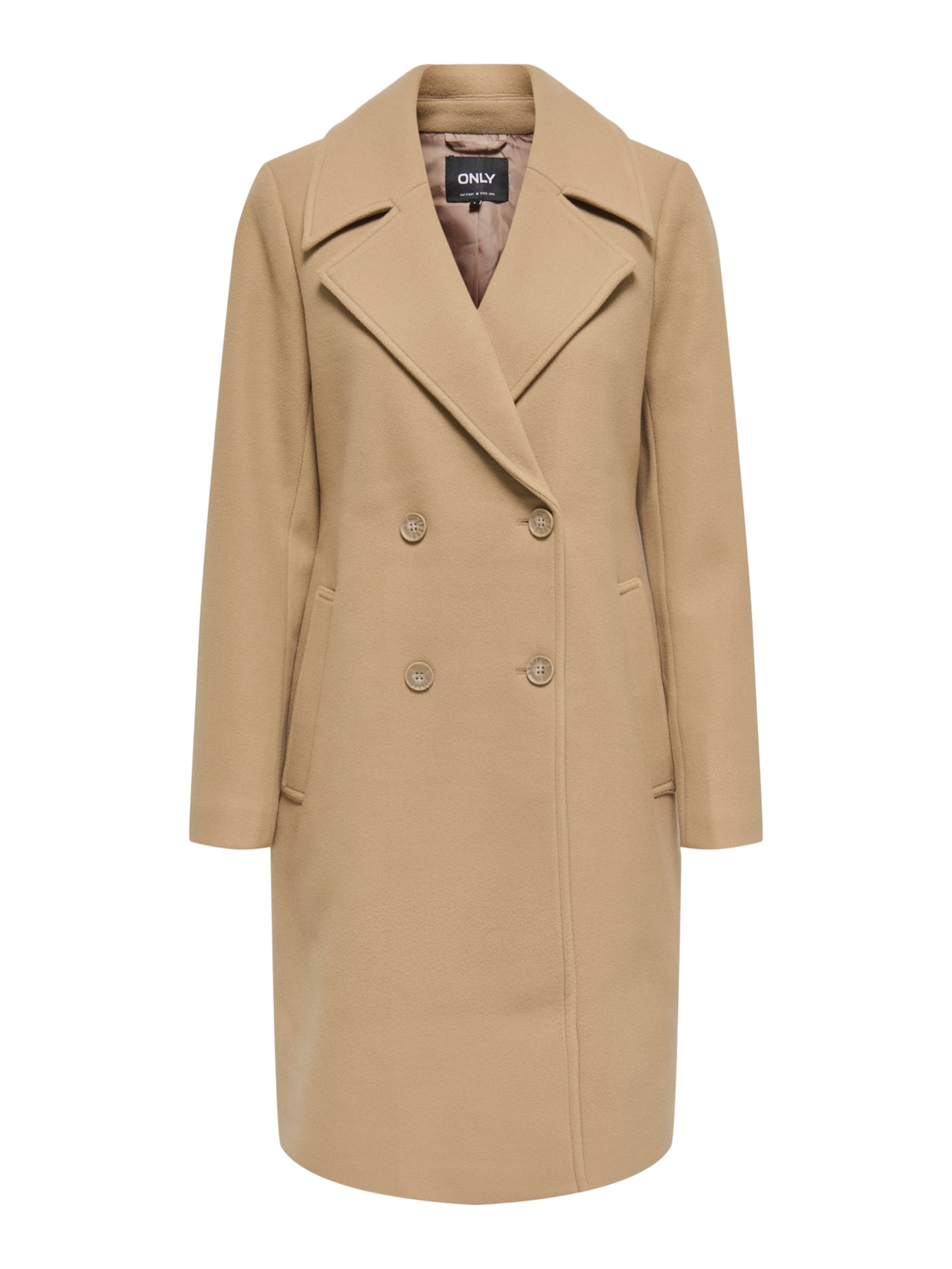 Palton de primăvară-toamnă de la ONLY pe bej: față