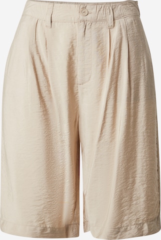 QS Loosefit Bundfaltenhose in Beige: Vorderseite