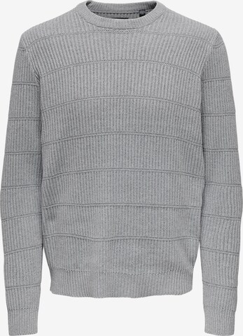 Only & Sons Sweater 'MARSHALL' in Grey: front