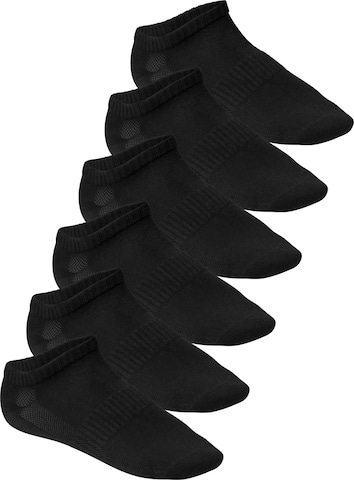 footstar Athletic Socks 'Perfect Fit' in Black: front