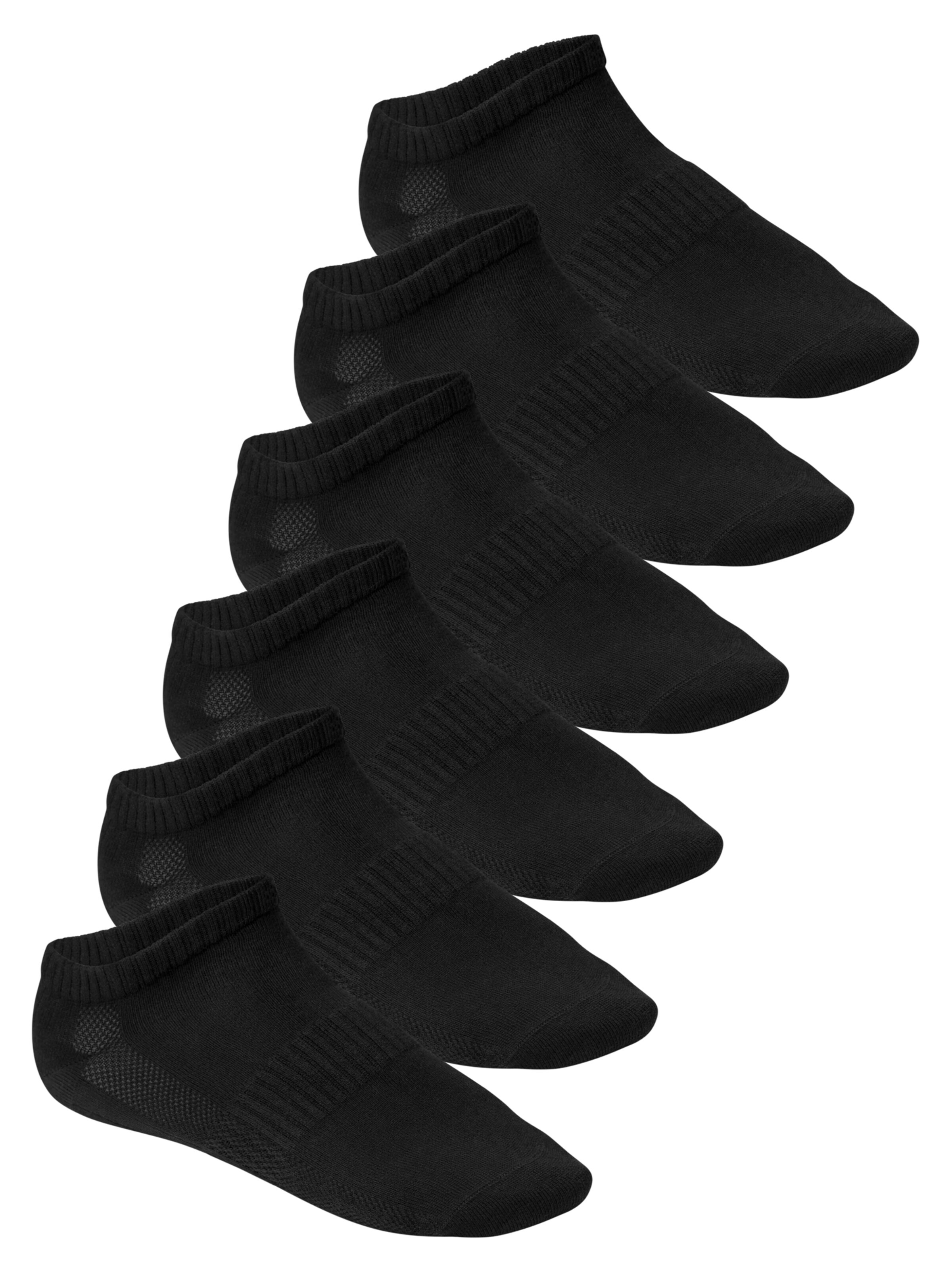 footstar Athletic Socks 'Perfect Fit' in Black: front