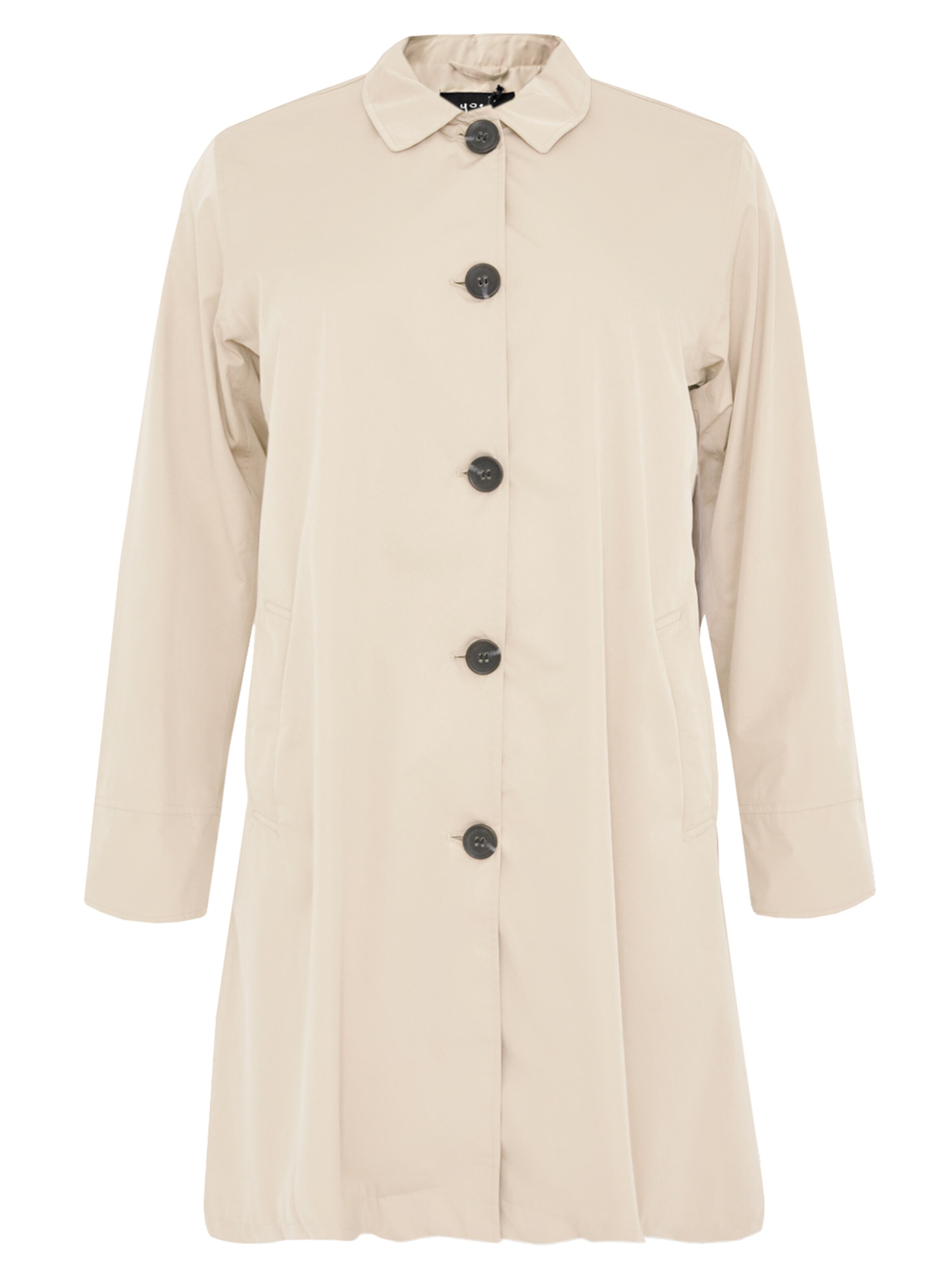 YOEK Between-seasons coat in Beige: front