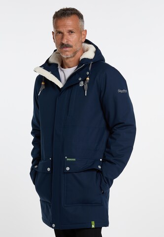 Parka d’hiver Schmuddelwedda en bleu : devant