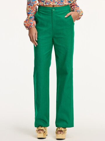 Shiwi Wide leg Broek 'Mara' in Groen: voorkant