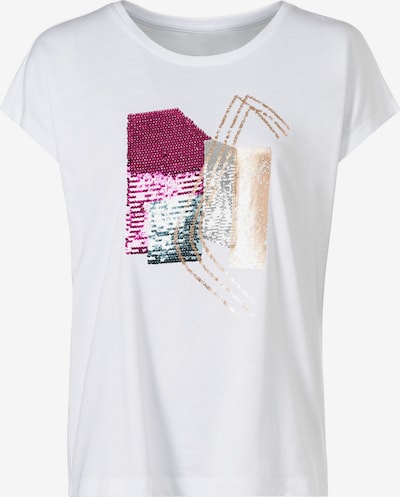 heine T-Shirt in gold / dunkelpink / silber / weiß, Produktansicht