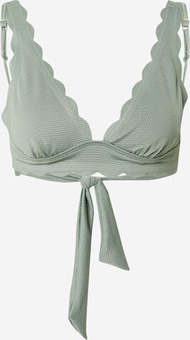 Hunkemöller Triangel Bikinitop 'Scallop' in Groen: voorkant