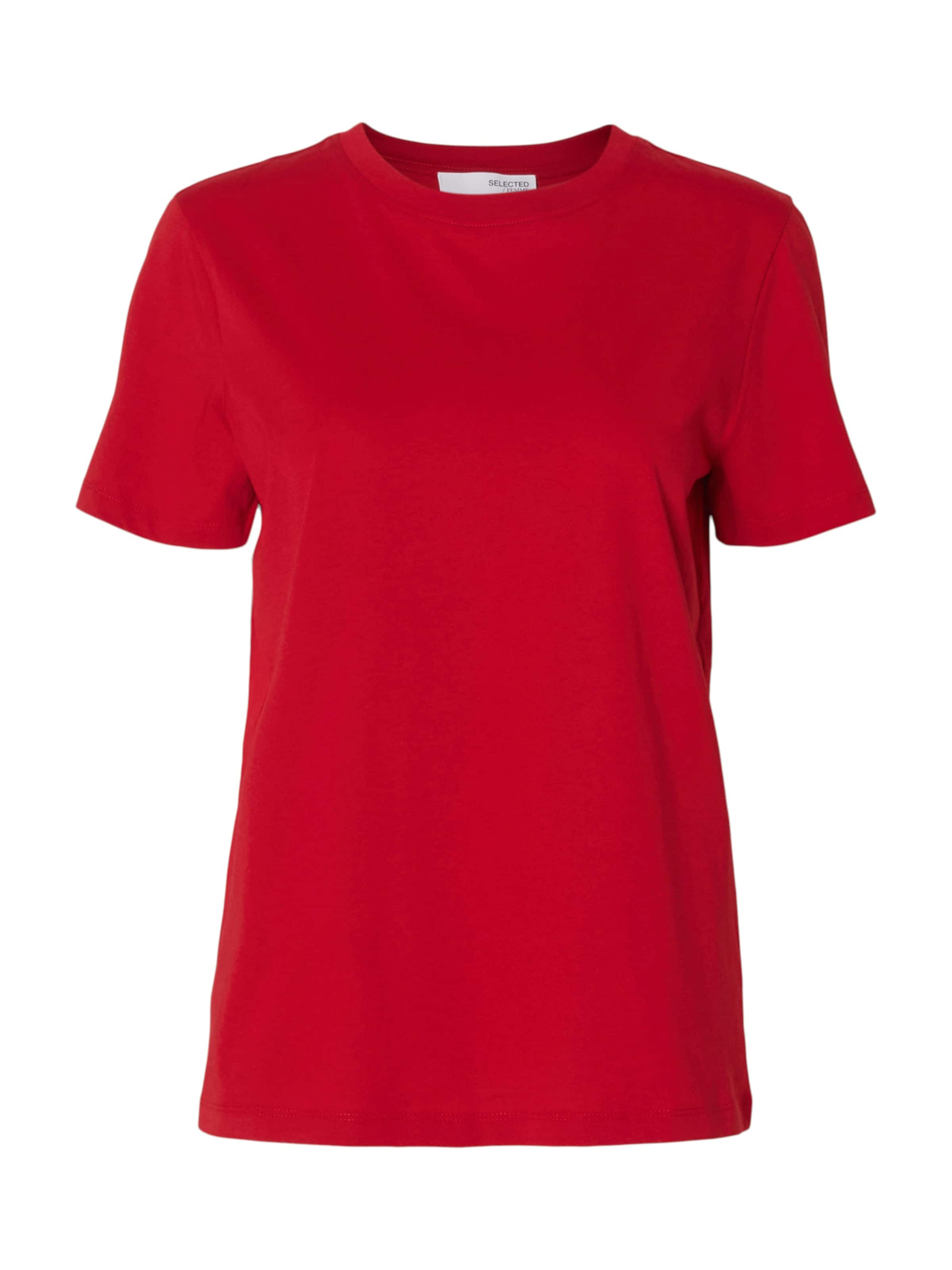 T-shirt 'SLFMY ESSENTIAL' SELECTED en rouge : devant