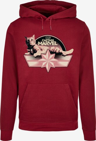ABSOLUTE CULT Sweatshirt 'Captain Marvel - Chillin Goose' in Rood: voorkant