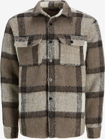 JACK & JONES Comfort fit Button Up Shirt in Brown: front