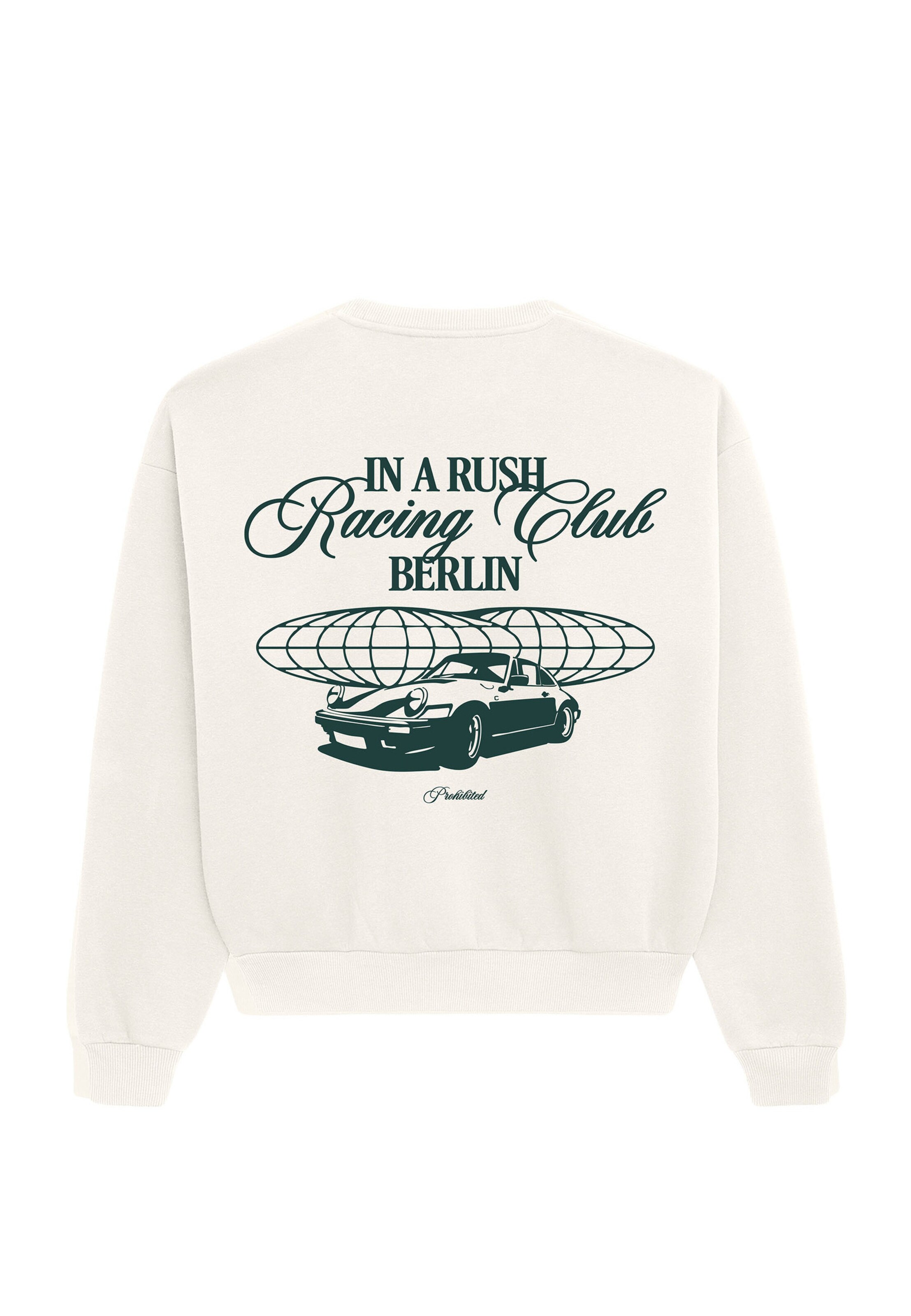 Prohibited Sweatshirt 'In A Rush' in Wit: voorkant