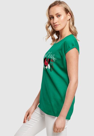 ABSOLUTE CULT Shirt 'Minnie Mouse - Christmas Holly' in Green