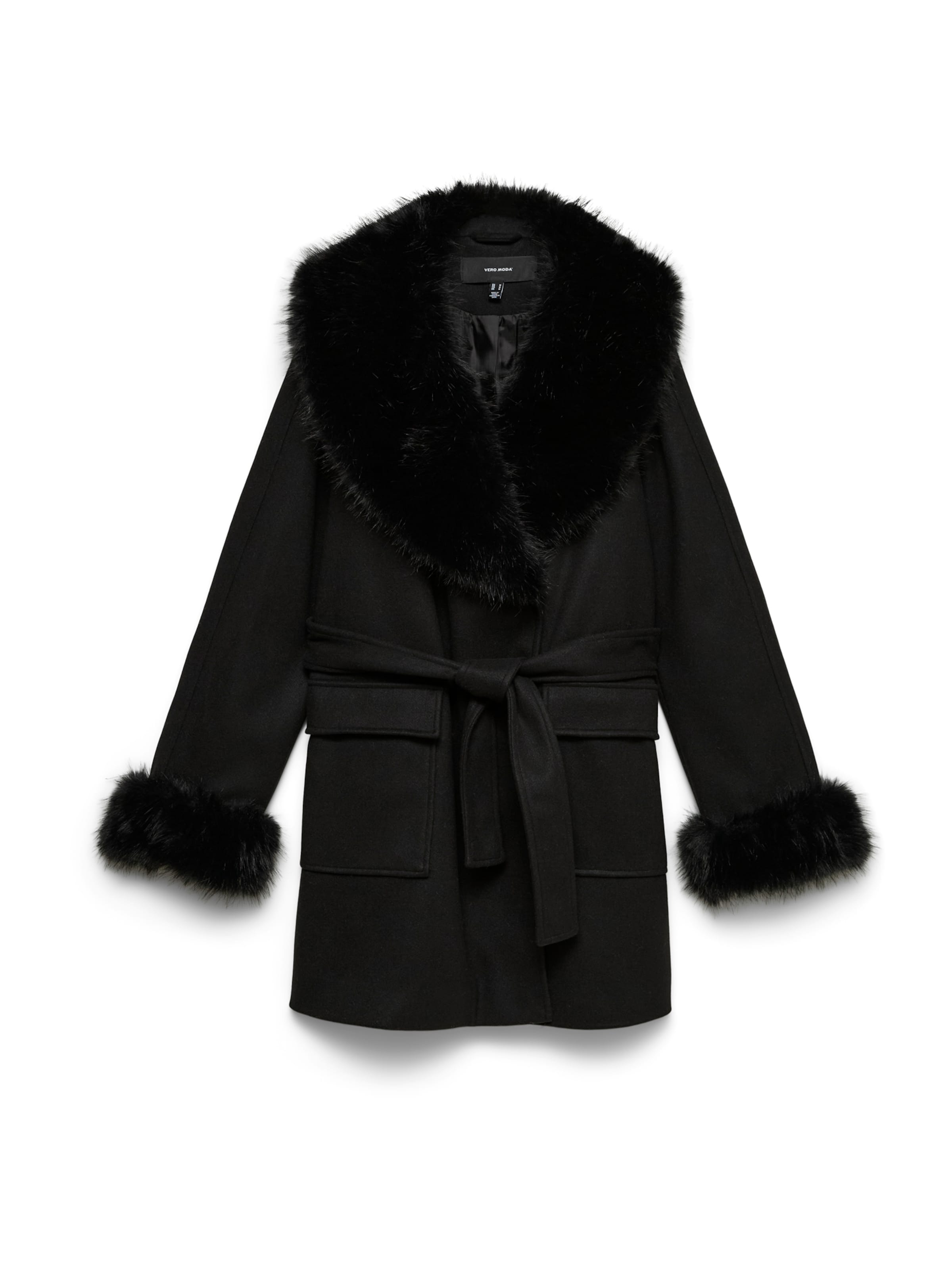 VERO MODA Talvemantel, värv must: eest vaates