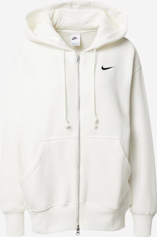 Nike Sportswear Zip-Up Hoodie 'PHNX FLC' in Beige: front
