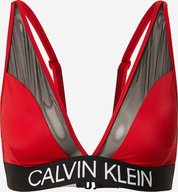Calvin Klein Swimwear Bikini Top in Red: front