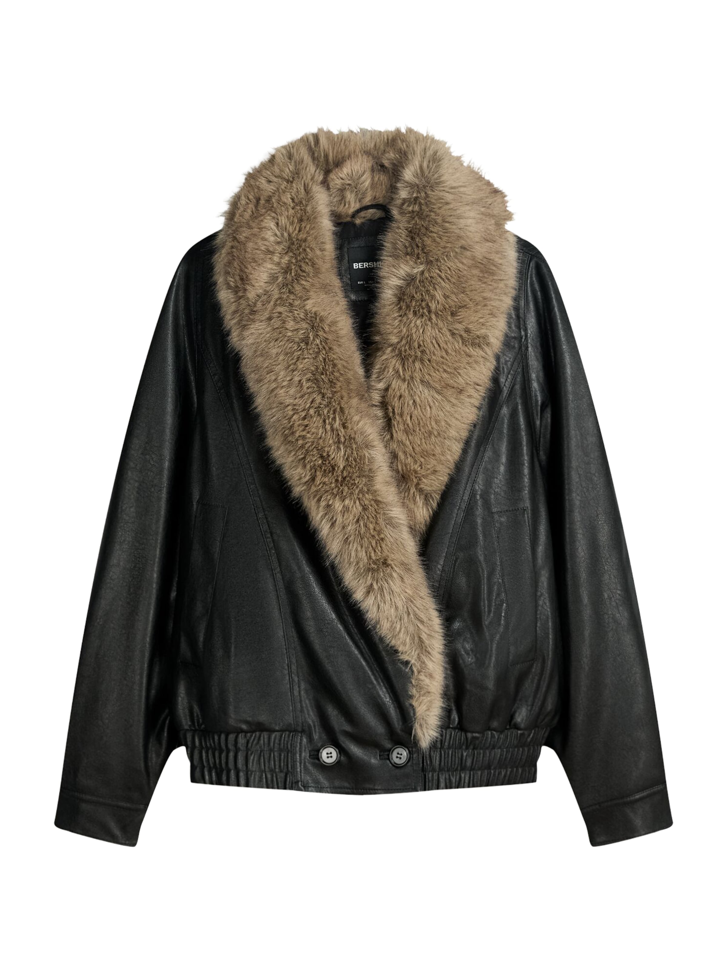 Giacca di mezza stagione di Bershka in nero: frontale