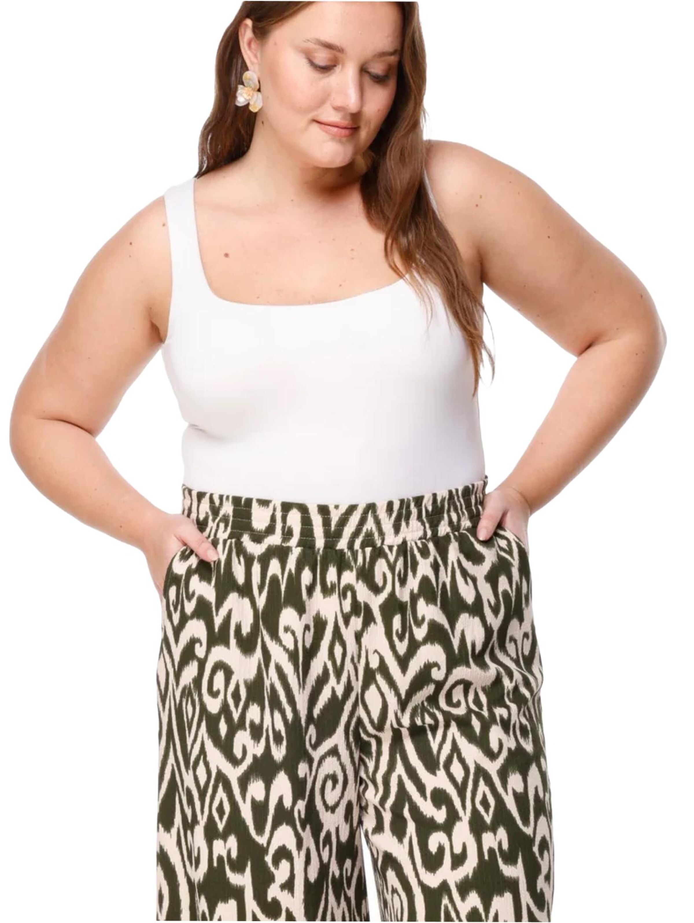 Shape Of You Wide Leg Hose in Grün