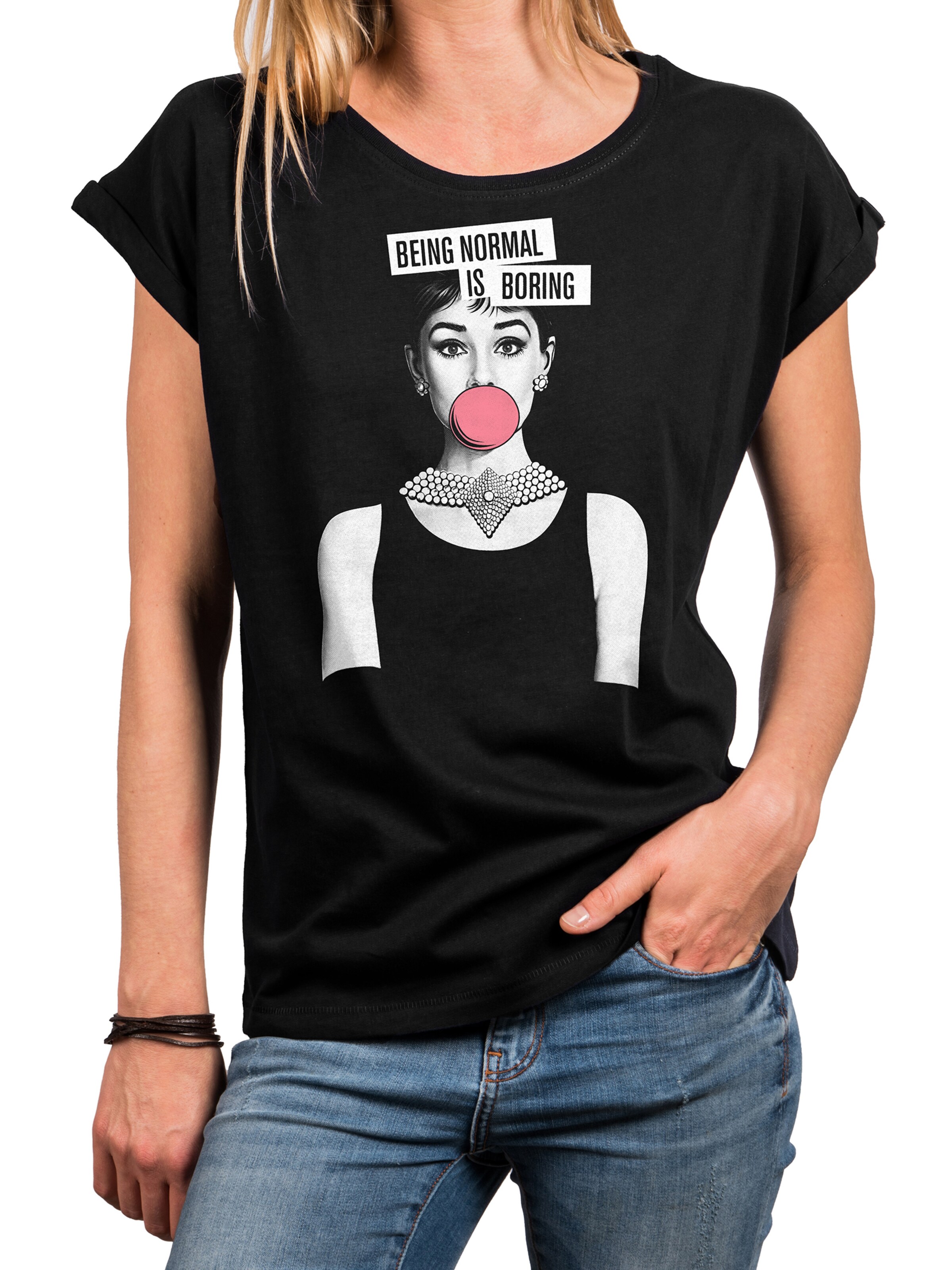 MAKAYA Shirt 'Normal is Boring' in Black