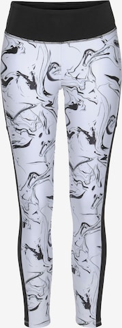 LASCANA ACTIVE Skinny Workout Pants in White: front